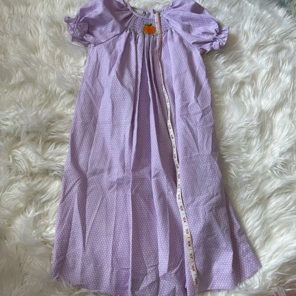 Dresses | Smocked Giraffe Fallpumpkin Dress Purplewhite Polka Dot Size 5 |  Poshmark